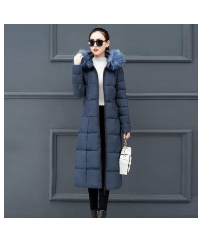 Women's Quilted Down Jacket Full Length Down Puffer Coat Thick Long Down Jackets Waterproof Warm Winter Puffer Jacket Blue $1...