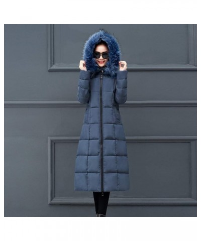 Women's Quilted Down Jacket Full Length Down Puffer Coat Thick Long Down Jackets Waterproof Warm Winter Puffer Jacket Blue $1...