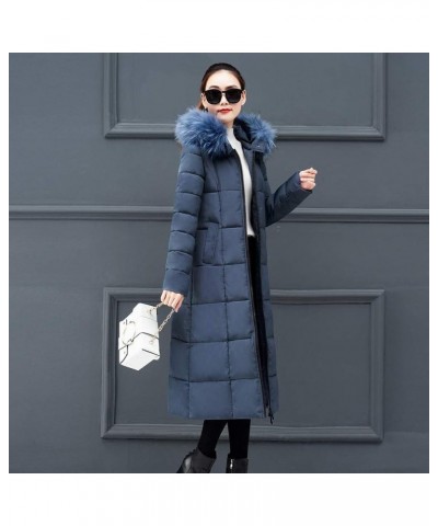 Women's Quilted Down Jacket Full Length Down Puffer Coat Thick Long Down Jackets Waterproof Warm Winter Puffer Jacket Blue $1...