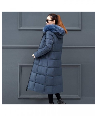 Women's Quilted Down Jacket Full Length Down Puffer Coat Thick Long Down Jackets Waterproof Warm Winter Puffer Jacket Blue $1...