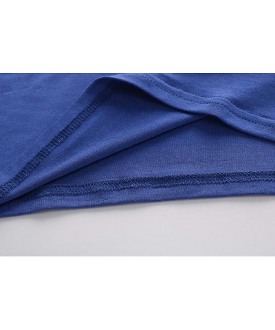 Women's Basic Crop Tops Stretchy Casual Scoop Neck Racerback Sports Crop Tank Top Blue $10.59 Tanks