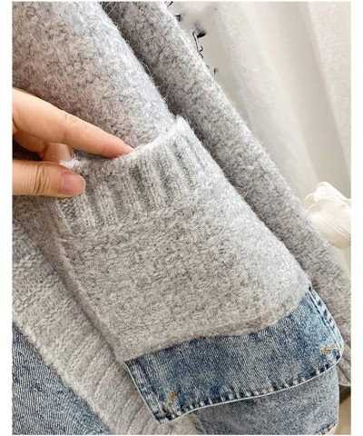 Women's Fashion Stitching Denim Loose Dolman Sleeve Long Sleeve Button Cardigan Sweater Jacket Khaki $21.75 Sweaters