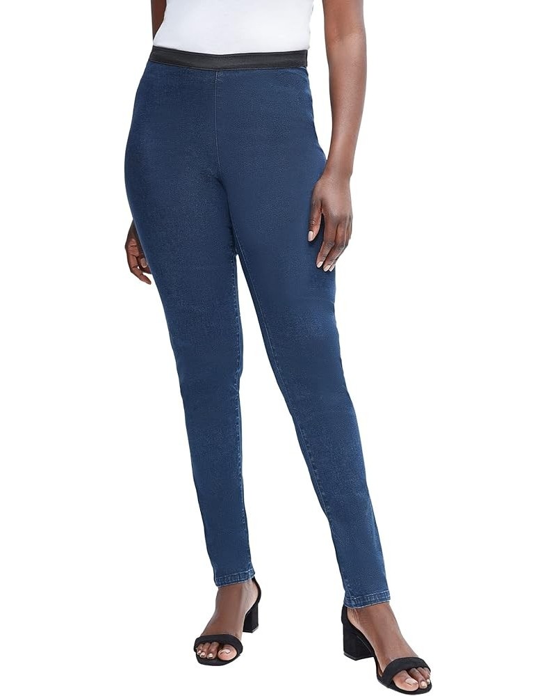 Women's Plus Size Stretch Denim Straight-Leg Jegging Medium Stonewash $17.01 Jeans