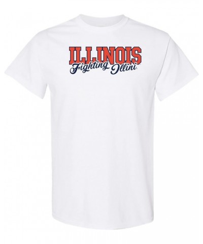 NCAA Fresh Script, Team Color T Shirt, College, University Illinois Fighting Illini White $13.50 T-Shirts