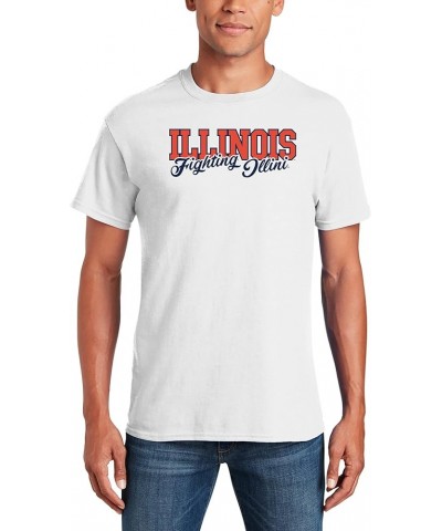 NCAA Fresh Script, Team Color T Shirt, College, University Illinois Fighting Illini White $13.50 T-Shirts