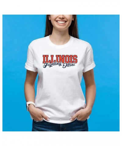 NCAA Fresh Script, Team Color T Shirt, College, University Illinois Fighting Illini White $13.50 T-Shirts