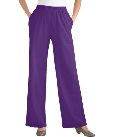 Women's Plus Size 7-Day Knit Wide-Leg Pant Radiant Purple $17.14 Pants