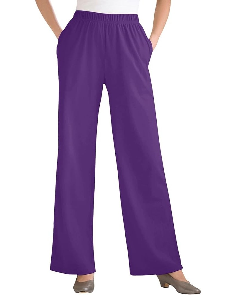 Women's Plus Size 7-Day Knit Wide-Leg Pant Radiant Purple $17.14 Pants