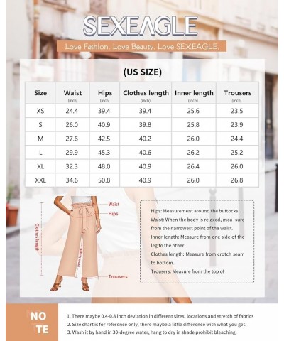 Women's Wide Leg Pants High Waist Adjustable Knot Loose Casual Trousers with Pockets Business Work Casual Pants Beige $14.21 ...