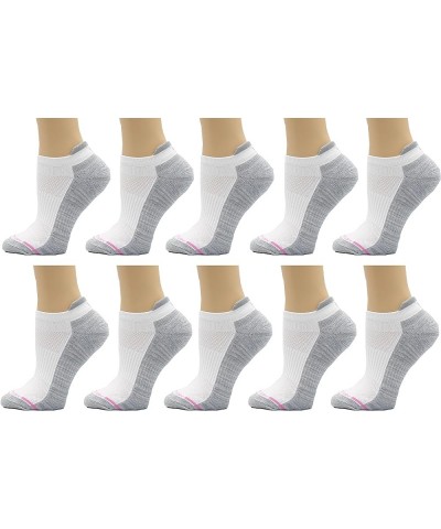 Womens 2/6/10 Pairs Compression Low Cut Ankle Socks With Arch Support 10-pack White $17.55 Activewear