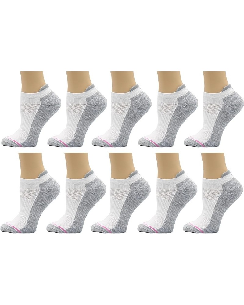 Womens 2/6/10 Pairs Compression Low Cut Ankle Socks With Arch Support 10-pack White $17.55 Activewear