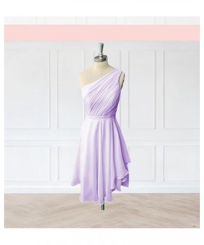 Short Bridesmaid Dresses Chiffon One Shoulder Cocktail Party Dress Ruched for Wedding Coral $29.69 Dresses