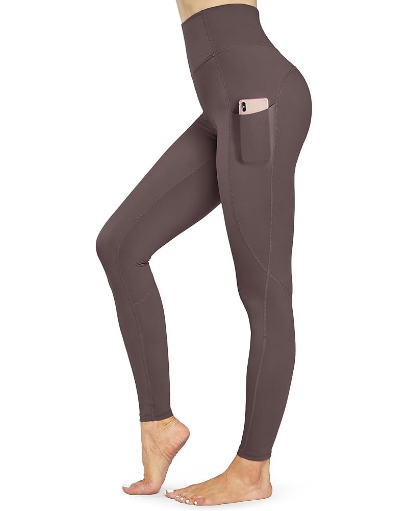 Womens Yoga Pants with Pockets High Waist Workout Leggings Running Pants Burnt Umber $14.78 Pants