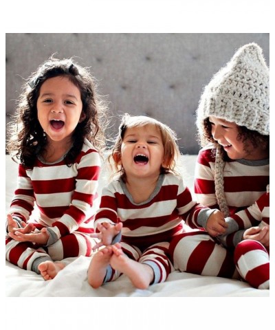 Christmas Family Pajamas Set Black Of Friday Deal Gifts Sleepwear Striped Nightwear Long Sleeve Matching Crew neck Women M-re...