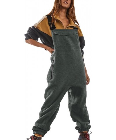 Women Wool Cashmere Overalls Loose Solid Coveralls Warm Soft Workwear Pants Jumpsuits Rompers with Pocket $03-dark Gray $15.3...