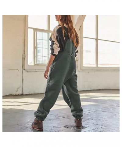 Women Wool Cashmere Overalls Loose Solid Coveralls Warm Soft Workwear Pants Jumpsuits Rompers with Pocket $03-dark Gray $15.3...