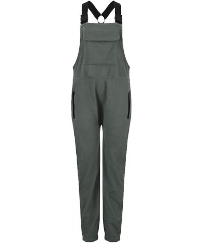 Women Wool Cashmere Overalls Loose Solid Coveralls Warm Soft Workwear Pants Jumpsuits Rompers with Pocket $03-dark Gray $15.3...