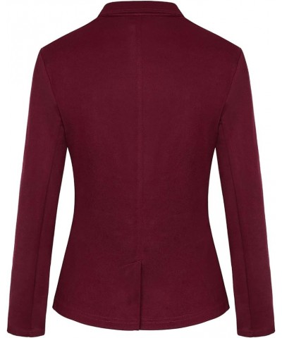 Blazers for Women Casual Long Sleeve Button Front Blazer Work Office Blazers Jacket with Pockets Wine Red $24.50 Blazers