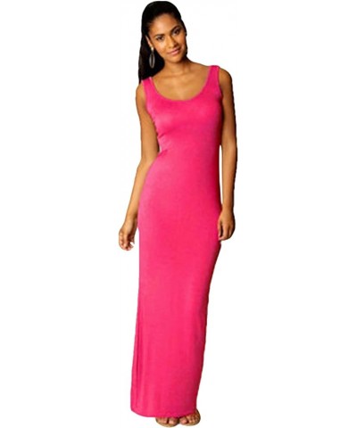 Womens Summer Sleeveless Maxi Dress Sexy Tank Sundress Solid Color Club Dresses Watermelon $13.99 Dresses