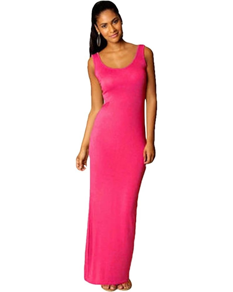 Womens Summer Sleeveless Maxi Dress Sexy Tank Sundress Solid Color Club Dresses Watermelon $13.99 Dresses