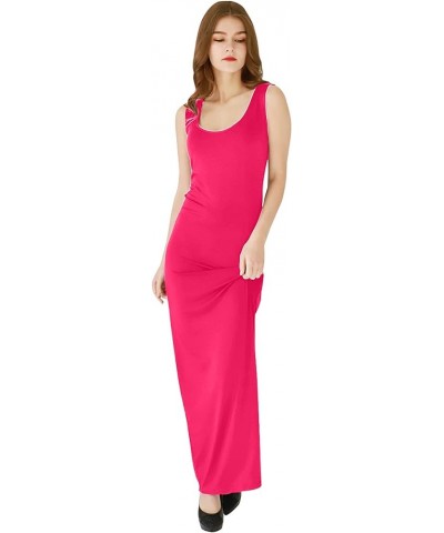 Womens Summer Sleeveless Maxi Dress Sexy Tank Sundress Solid Color Club Dresses Watermelon $13.99 Dresses