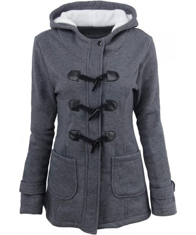 Winter Jackets for Women, Women's Winter Warm Thicken Military Parka Jacket Fleece Cotton Coat with Fur Hood Y01-dark grey $1...