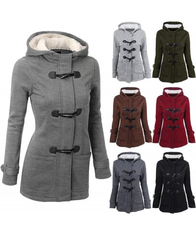 Winter Jackets for Women, Women's Winter Warm Thicken Military Parka Jacket Fleece Cotton Coat with Fur Hood Y01-dark grey $1...