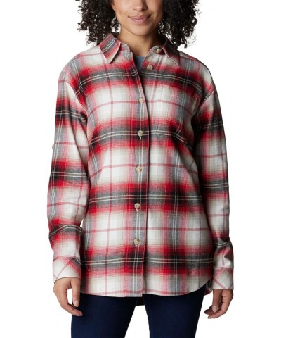 Women's Holly Hideaway Flannel Shirt Chalk Ombre Tartan $21.00 Blouses