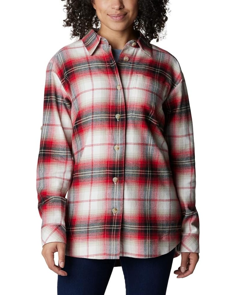 Women's Holly Hideaway Flannel Shirt Chalk Ombre Tartan $21.00 Blouses