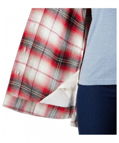 Women's Holly Hideaway Flannel Shirt Chalk Ombre Tartan $21.00 Blouses