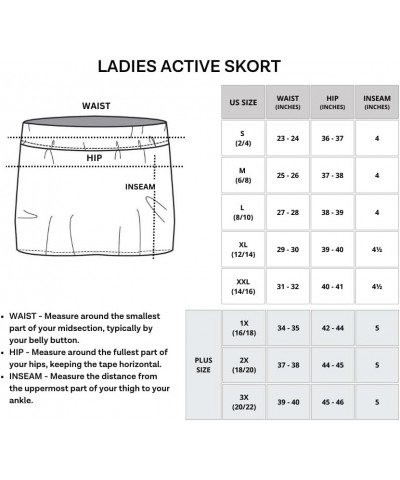 4 Pack: Women's Active Skort Lightweight Comfy & Breathable Tennis Golf Skirt (Available in Plus Size) Plus Size Set 8 $25.64...