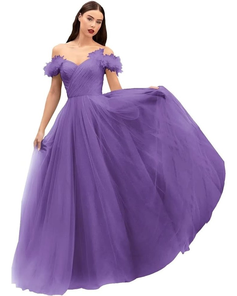 Off Shoulder Tulle Prom Dresses Long Corset Fairy Sweetheart Ruched Formal Evening Party Ball Gown for Women Regency $48.12 D...