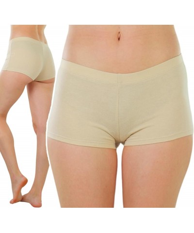 Women's Wide Waistband Rollover Yoga Shorts Classic - Nude $10.23 Activewear