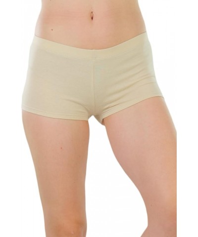 Women's Wide Waistband Rollover Yoga Shorts Classic - Nude $10.23 Activewear