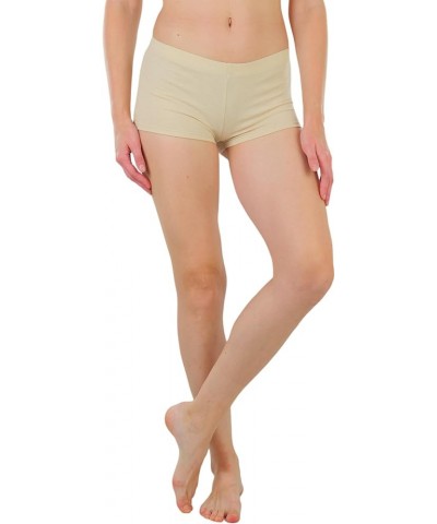 Women's Wide Waistband Rollover Yoga Shorts Classic - Nude $10.23 Activewear