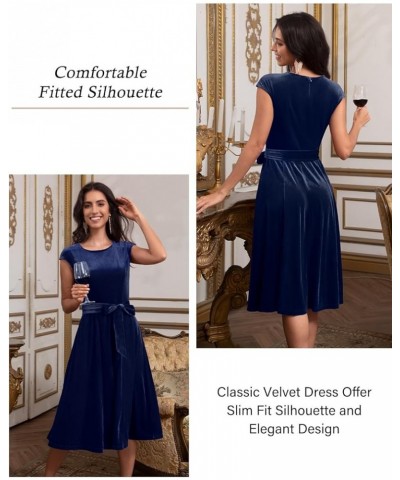 Women's Velvet Formal Dress, 2024 Modest Cocktail Party Dresses Velvet_navy $12.00 Dresses