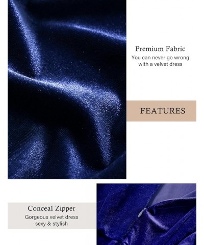 Women's Velvet Formal Dress, 2024 Modest Cocktail Party Dresses Velvet_navy $12.00 Dresses