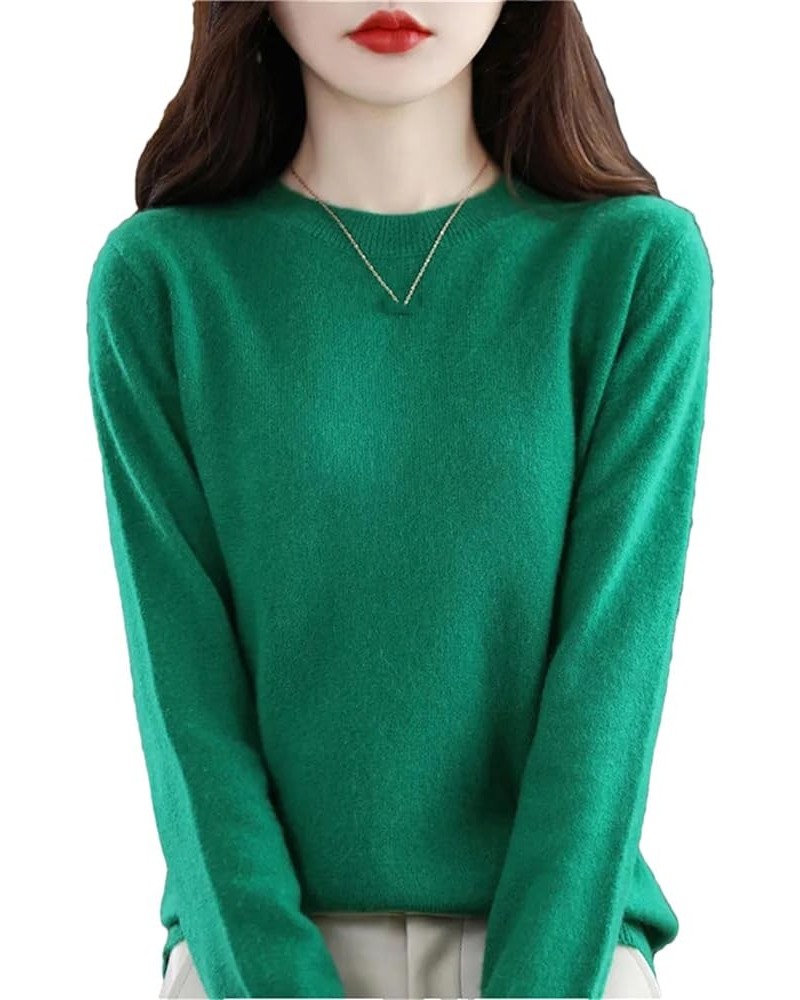 Women 100% Merino Wool Knitted Sweater Autumn Winter O-Neck Long Sleeve Cashmere Pullover Jumper Tops En8 $21.45 Sweaters