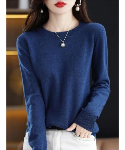 Women 100% Merino Wool Knitted Sweater Autumn Winter O-Neck Long Sleeve Cashmere Pullover Jumper Tops En8 $21.45 Sweaters