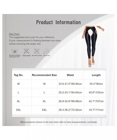 Womens Glossy Cutout Leggings High Waist Open Crotch Thigh High Stretchy Yoga Skinny Pants White $9.32 Leggings