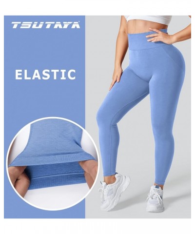 Seamless Workout Scrunch Leggings for Women Tummy Control Butt Lifting High Waisted Women's Gym Yoga Pants 1 Light Denim $13....