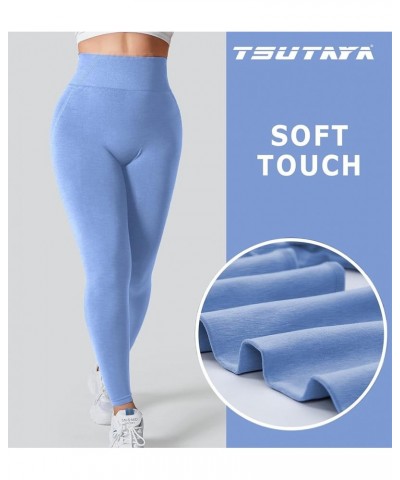 Seamless Workout Scrunch Leggings for Women Tummy Control Butt Lifting High Waisted Women's Gym Yoga Pants 1 Light Denim $13....