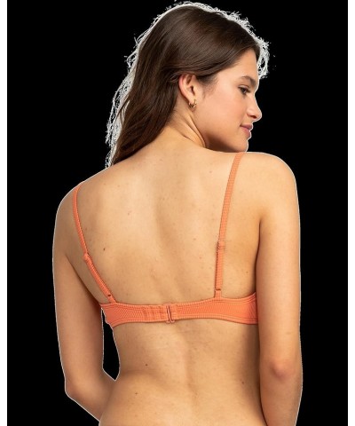 Women's Standard Ribbed Love The Surf Knotted Bikini Top Apricot Brandy 242 $26.46 Swimsuits