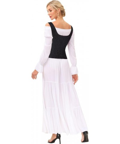 Women's Pirate Renaissance Vest Cosplay Costume Peasant Bodice Jacquard-black $14.35 Others