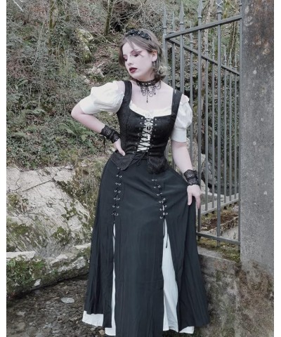 Women's Pirate Renaissance Vest Cosplay Costume Peasant Bodice Jacquard-black $14.35 Others