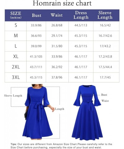 Women's Elegant Bell Sleeve Cocktail Party Dresses for Wedding Guest Fit and Flare Modest Church Midi Evening Dress Greyblue ...