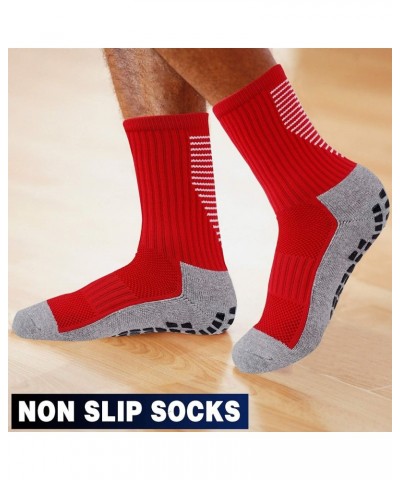 Anti Slip Non Slip,Non Skid Slipper Hospital,Sport,Athletic Socks with grips 3 Pairs Red $10.98 Activewear