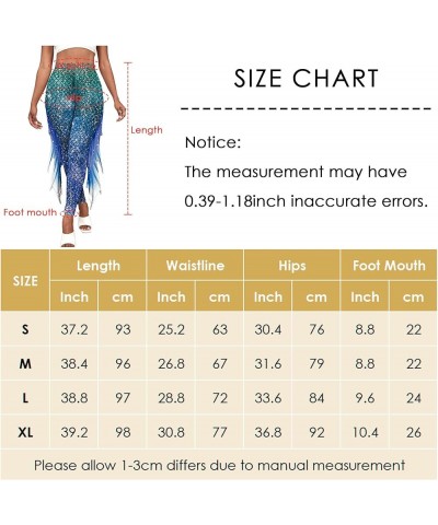 Womens Mermaid Leggings Fish Scale Print Pants High Waist Yoga Legging with Fins for Halloween Party Cosplay Color 4 $16.20 L...