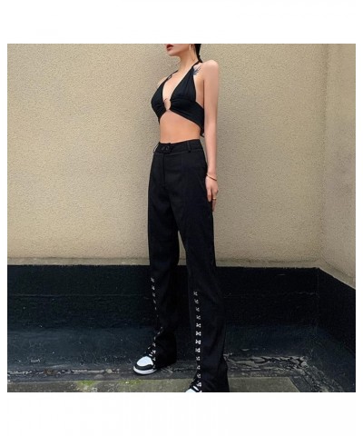 Low Rise Flare Pants for Women Bell Bottom Black Bootcut Leggings Y2k Cblack $21.05 Leggings