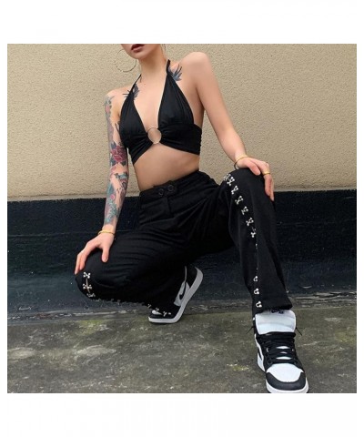 Low Rise Flare Pants for Women Bell Bottom Black Bootcut Leggings Y2k Cblack $21.05 Leggings